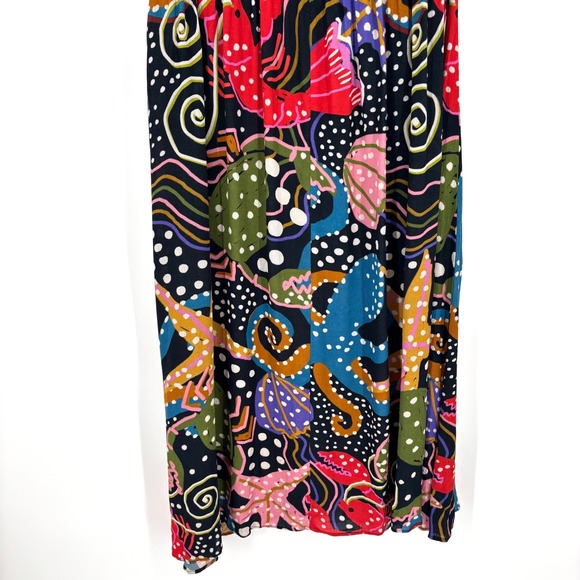 NWT Farm Rio Anthropologie Under The Sea Cover-Up Dress Sz XS Navy Ocean Print - Picture 9 of 12